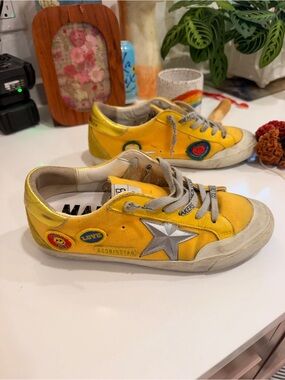 Yellow Kids' Star Patch Sneakers - Casual Canvas Shoes